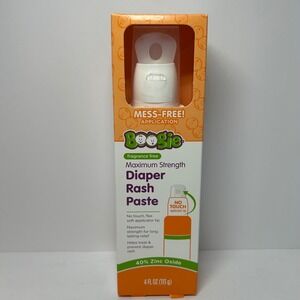 Boogie Maximum Strength Diaper Rash Paste 40% Zinc Oxide Mess-Free 4oz New